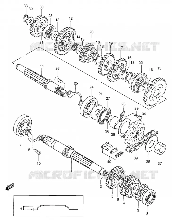 TRANSMISSION Suzuki MOTO 125 GS 1982  GS125ESZ(E1)