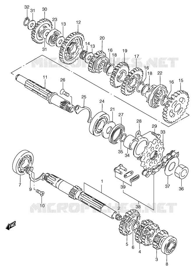 TRANSMISSION Suzuki MOTO 125 GS 2000  GS125SY(E71)