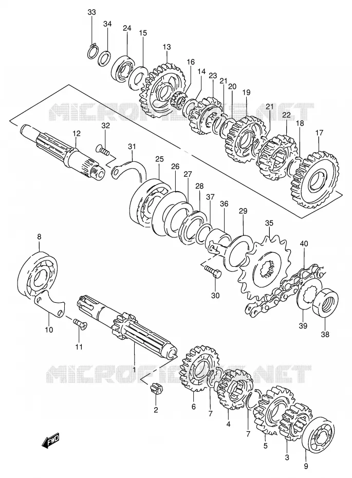 TRANSMISSION Suzuki MOTO 250 GN 1991  GN250EM(E2)