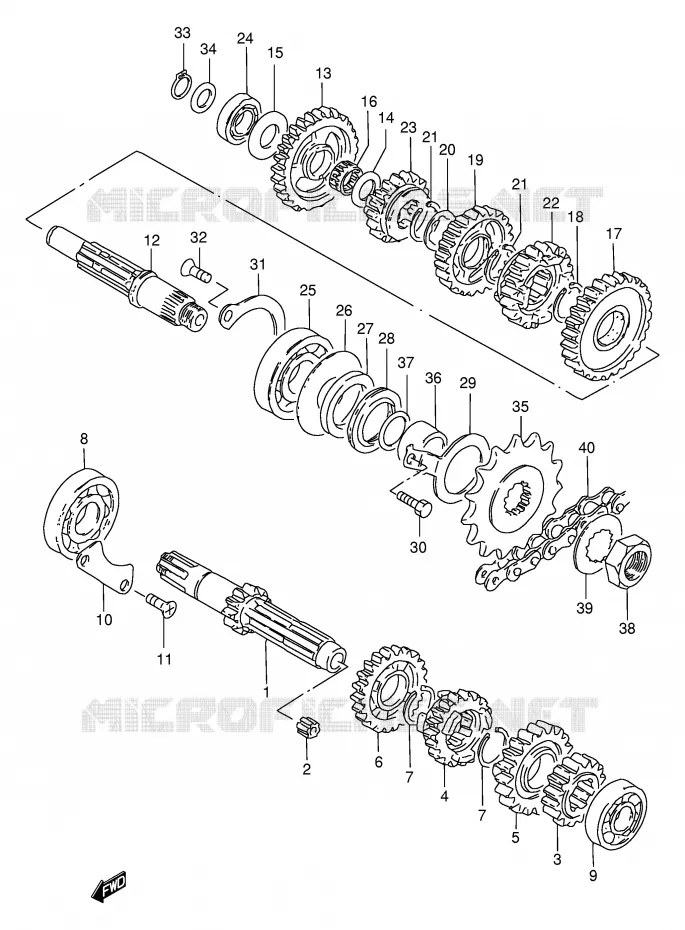 TRANSMISSION Suzuki MOTO 250 GN 2001  GN250K1(E2)