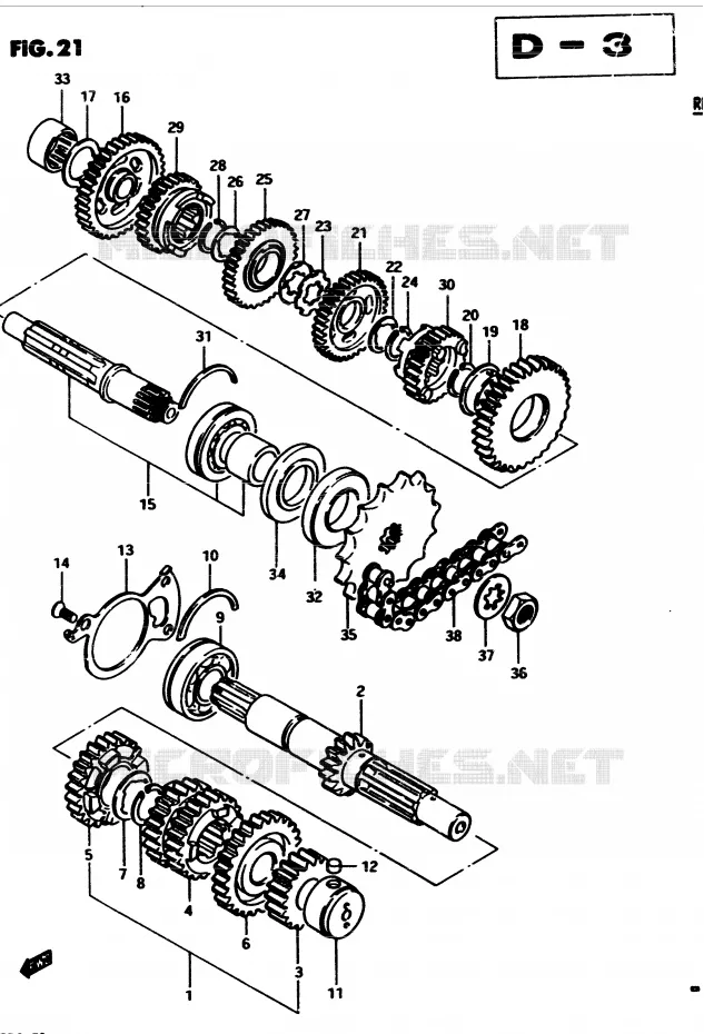TRANSMISSION Suzuki MOTO 450 GS 1982  GS4502(2/Z/D)