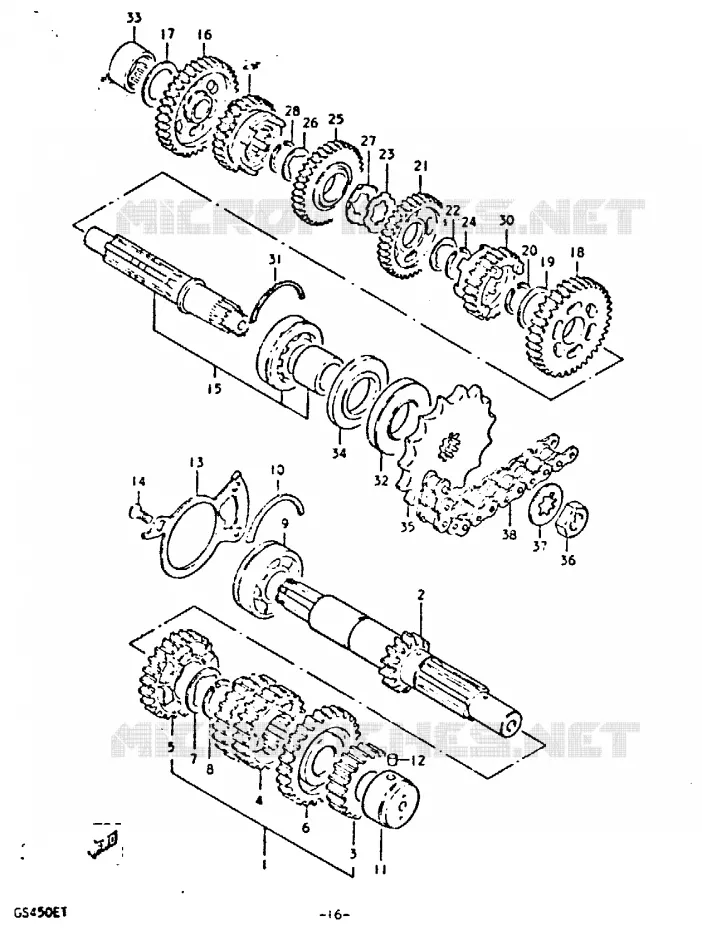 TRANSMISSION Suzuki MOTO 450 GS 1996  GS450T(T)