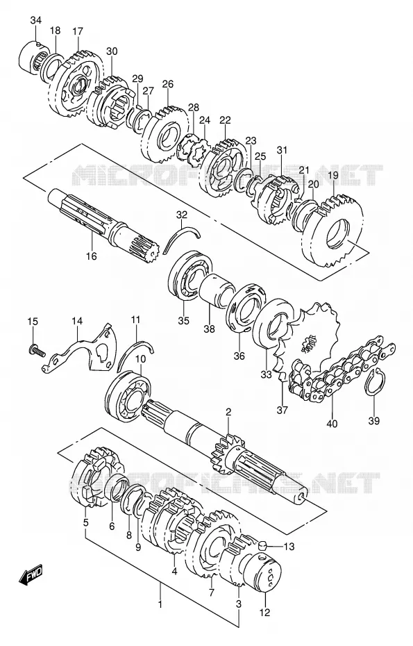 TRANSMISSION Suzuki MOTO 500 GS-E 1991  GS500EM(E2)