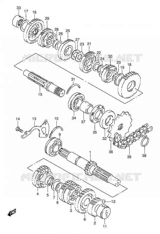 TRANSMISSION Suzuki MOTO 500 GS-E 2001  GS500K1(E2)