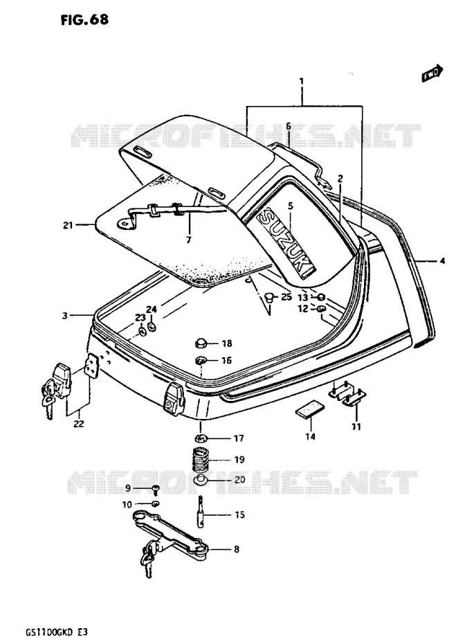 TRUNK (GS1100GK2/GKD) Suzuki MOTO 1100 GS-G 1982  GS1100GK2(Z/2/D)