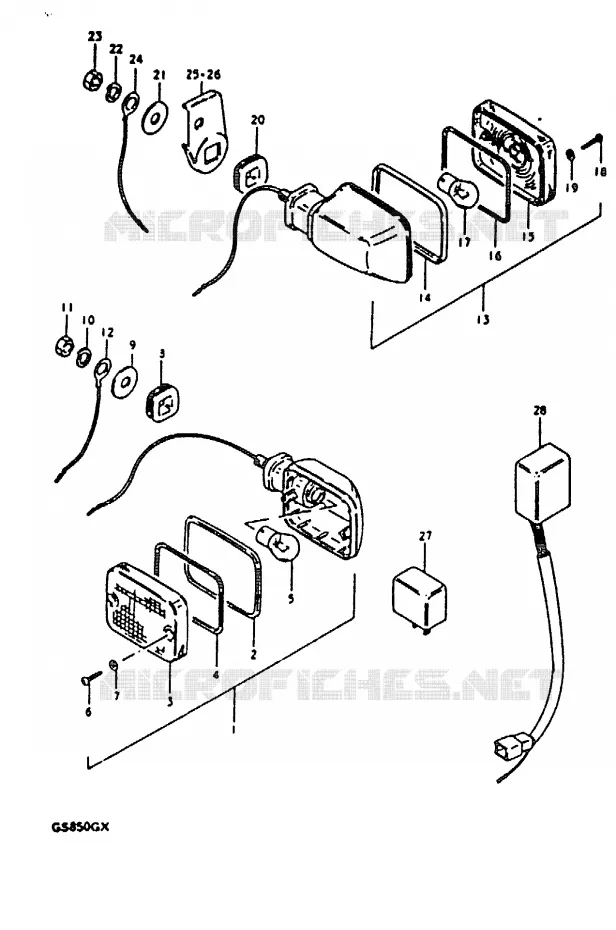 TURN SICNAL LAMP (MODEL X : E21) Suzuki MOTO 850 GS 1980  GS850GT(T/X)