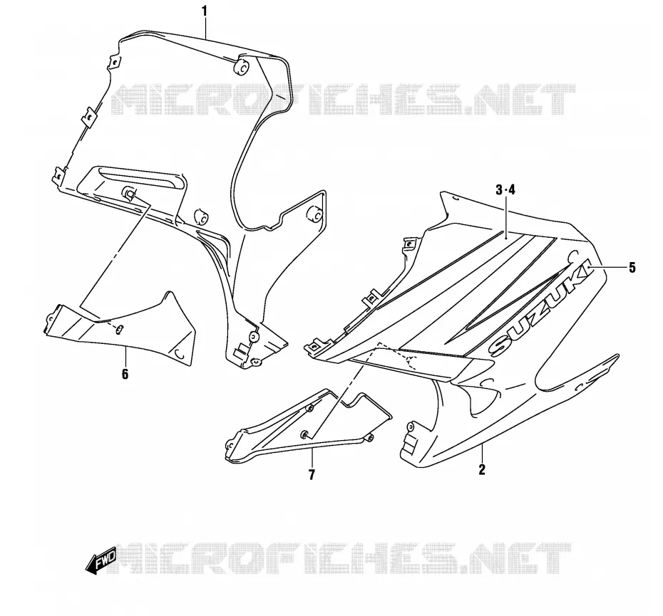 UNDER COWLING  (GS500FK4/FUK4) Suzuki MOTO 500 GS-F 2004  GS500FK4(P19)