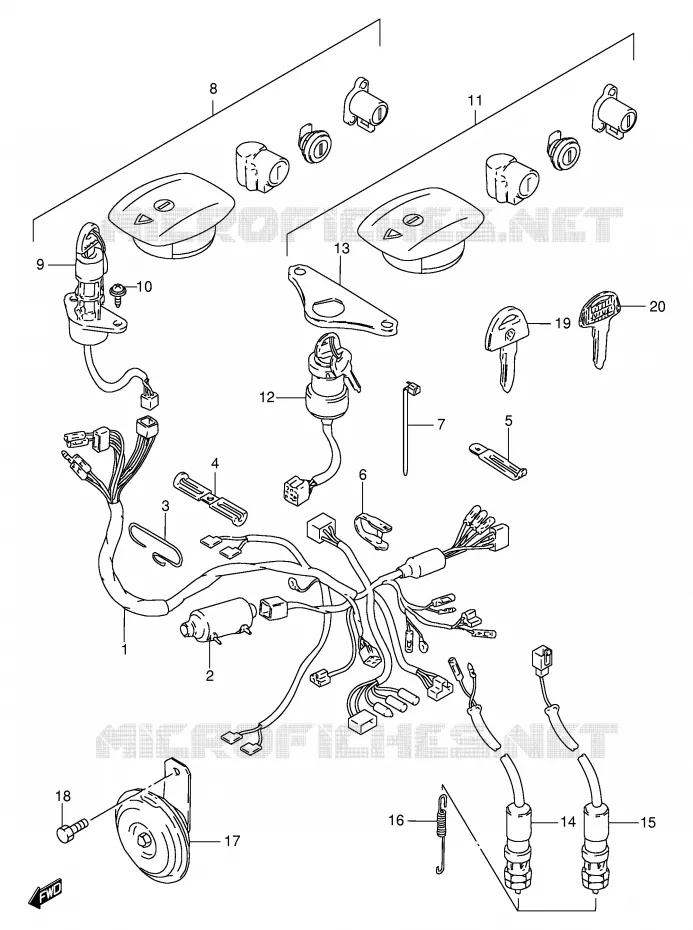 WIRING HARNESS (GS125ESX/ESY,GS125X,GS125UX/UY) Suzuki MOTO 125 GS 2000  GS125SUY(E71)
