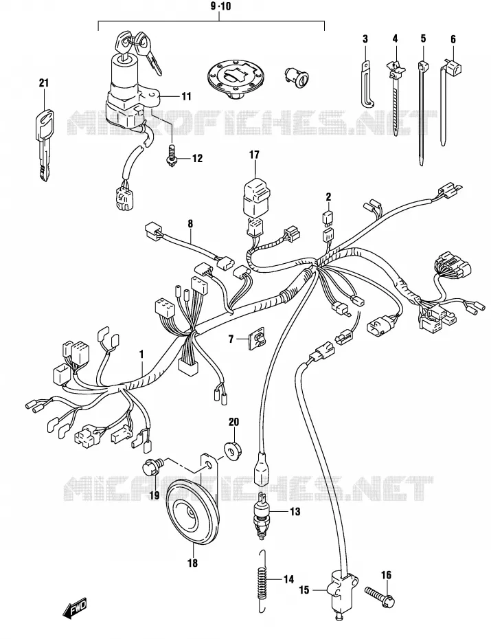WIRING HARNESS (GS500FK4/FUK4) Suzuki MOTO 500 GS-F 2004  GS500FK4(P19)