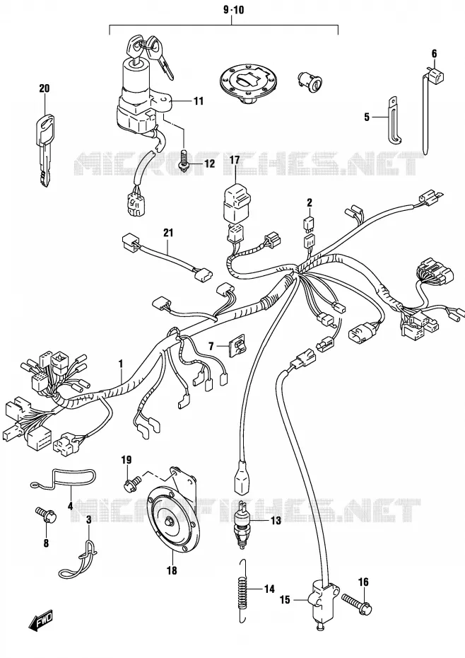 WIRING HARNESS (GS500K4/UK4) Suzuki MOTO 500 GS-E 2004  GS500K4(P19)