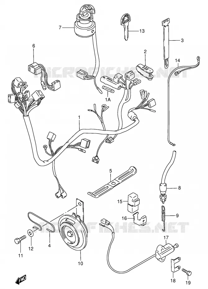 WIRING HARNESS Suzuki MOTO 125 GN 1991  GN125M(E1)