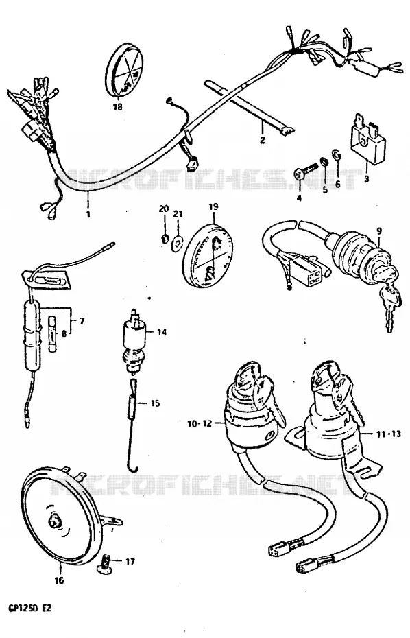 WIRING HARNESS Suzuki MOTO 125 GP 1983  GP125D(X/D)