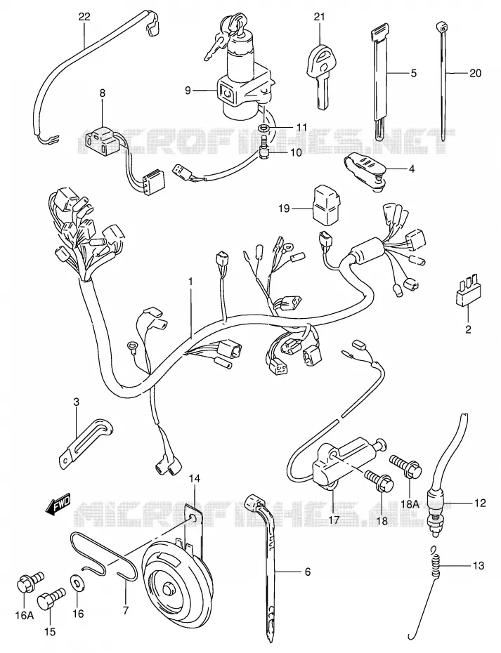 WIRING HARNESS Suzuki MOTO 250 GN 1994  GN250R(E2)