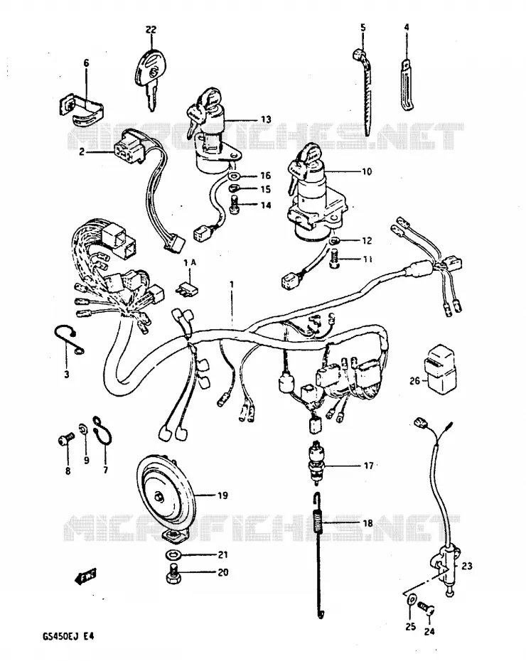 WIRING HARNESS Suzuki MOTO 450 GS-S 1987  GS450SH(E/F/G/H/J)