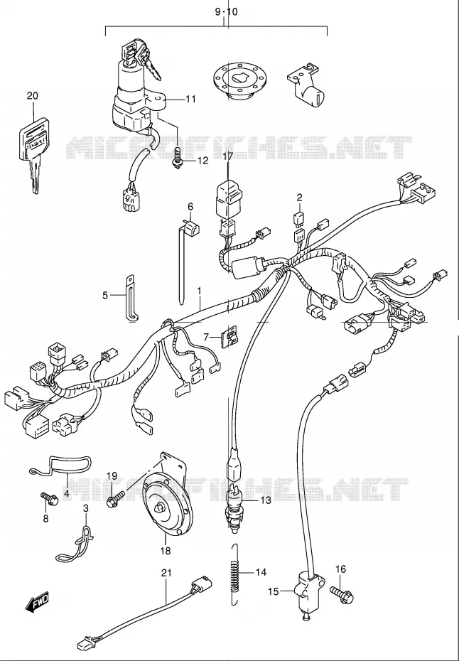 WIRING HARNESS Suzuki MOTO 500 GS-E 2001  GS500HK1(E2)
