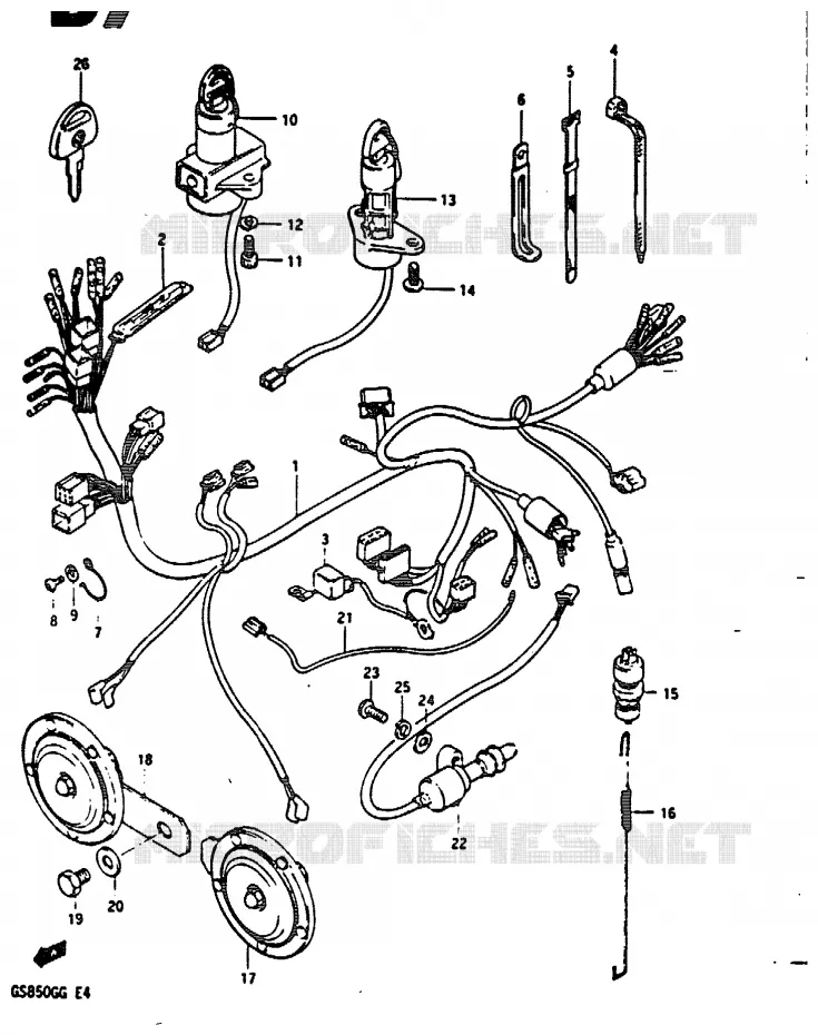 WIRING HARNESS Suzuki MOTO 850 GS 1984  GS850GE(E4)