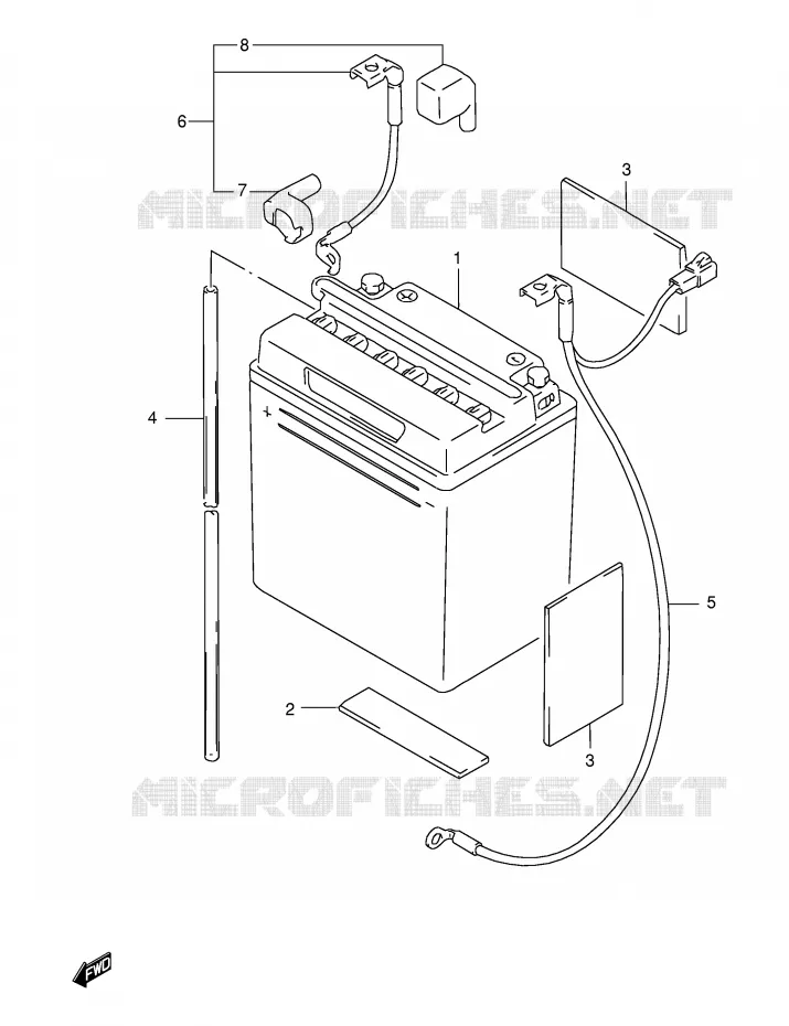 BATTERY Suzuki MOTO 500 GS-E 1998  GS500EUW(E2)