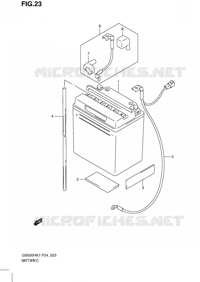 BATTERY Suzuki MOTO 500 GS-E 2007  GS500HK7(P24)