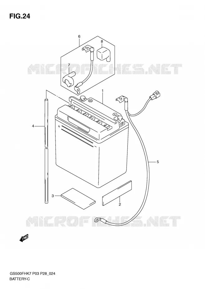 BATTERY Suzuki MOTO 500 GS-F 2007  GS500FHK7(P3)
