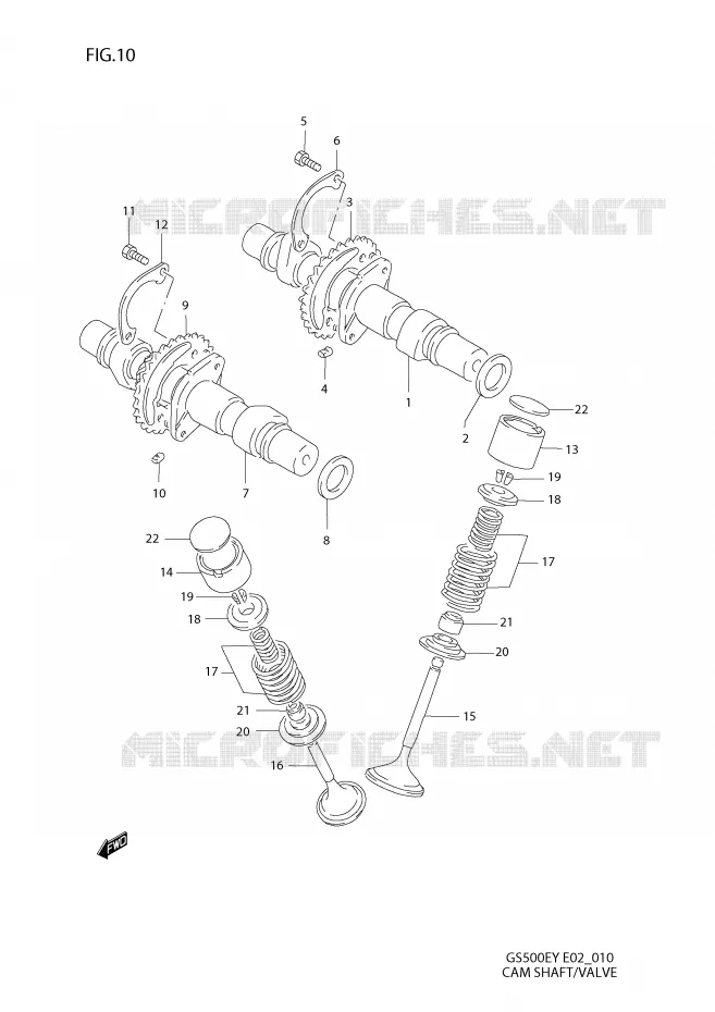 CAM SHAFT - VALVE Suzuki MOTO 500 GS-E 2000  GS500EY(E2)