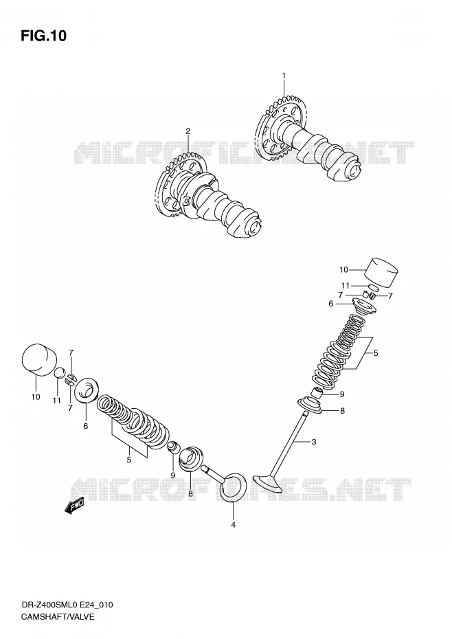 CAMSHAFT/VALVE Suzuki MOTO 400 DR-Z 2010  DR-Z400SML0(E24)