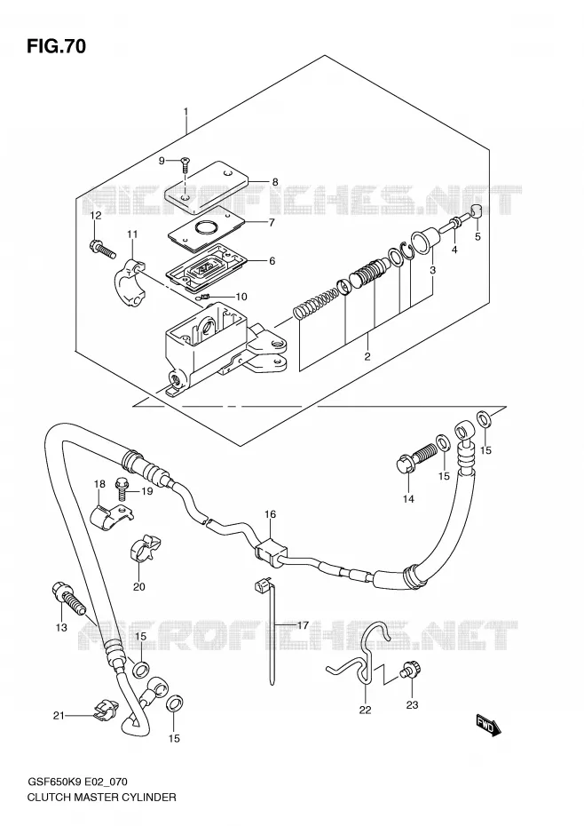 CLUTCH MASTER CYLINDER (SEE NOTE) Suzuki MOTO 650 BANDIT 2009  GSF650SAK9(E2)