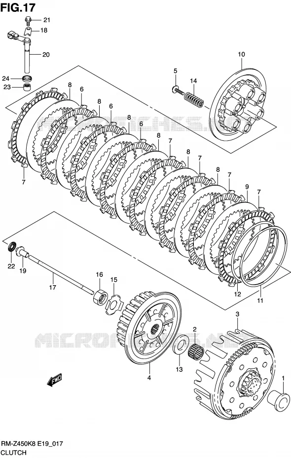CLUTCH Suzuki MOTO 450 RM-Z 2011  RM-Z450L1(E19)