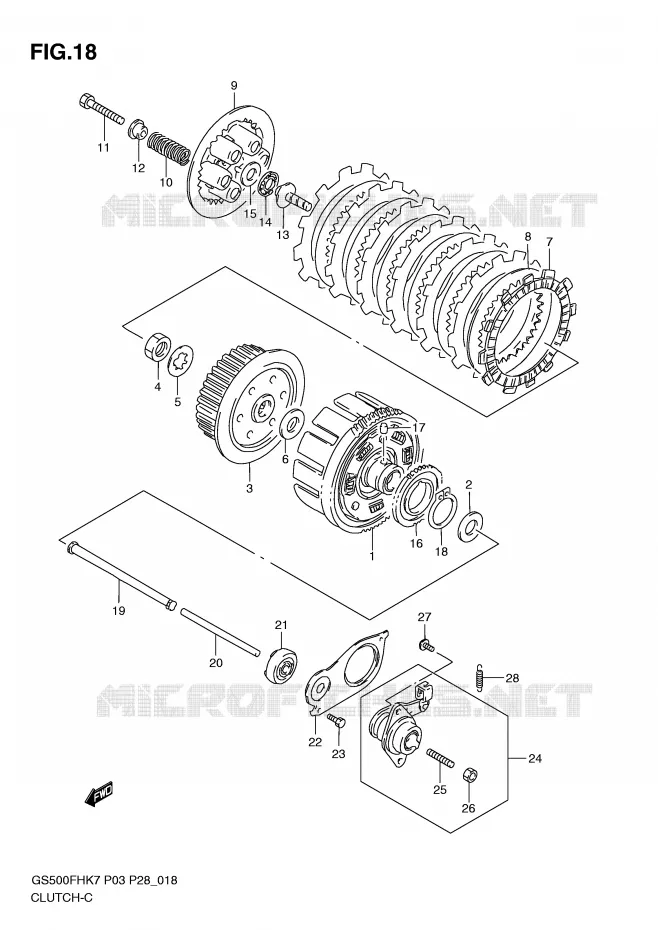 CLUTCH Suzuki MOTO 500 GS-E 2007  GS500HK7(P3)