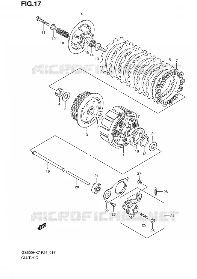 CLUTCH Suzuki MOTO 500 GS-E 2010  GS500HL0(P24)