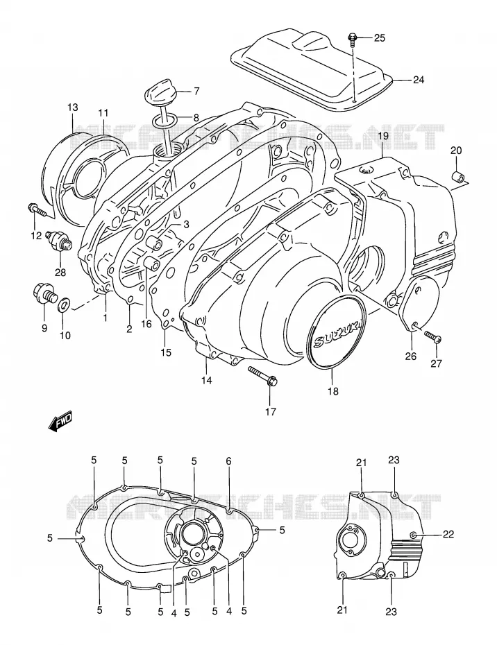 CRANKCASE COVER Suzuki MOTO 500 GS-E 2000  GS500EY(E2)