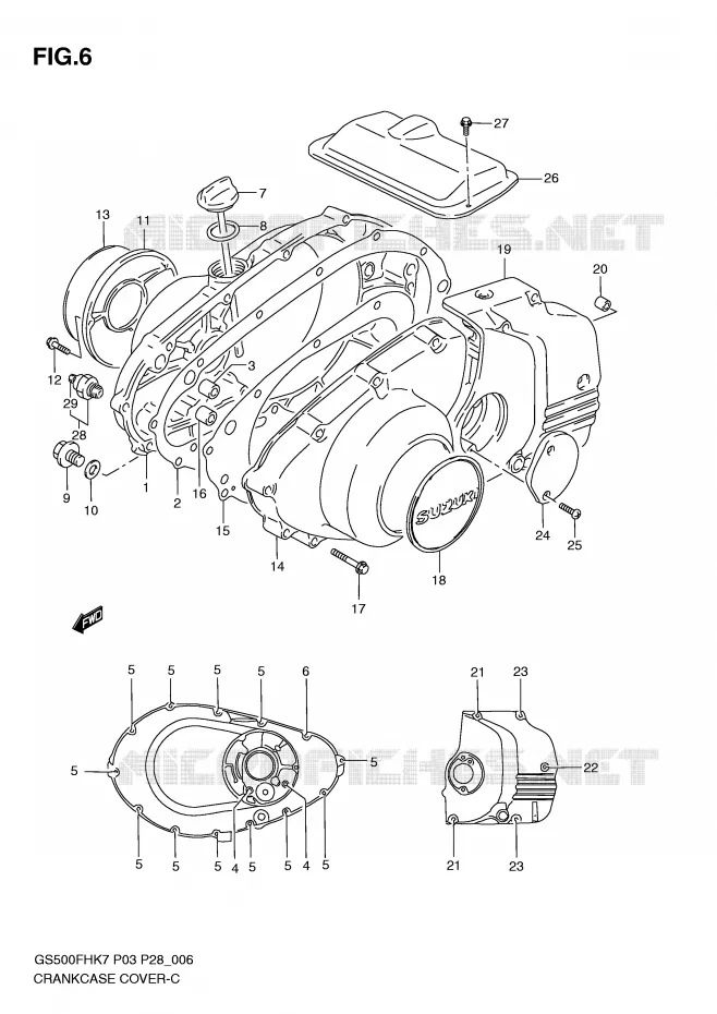 CRANKCASE COVER Suzuki MOTO 500 GS-F 2010  GS500FHL0(P3)