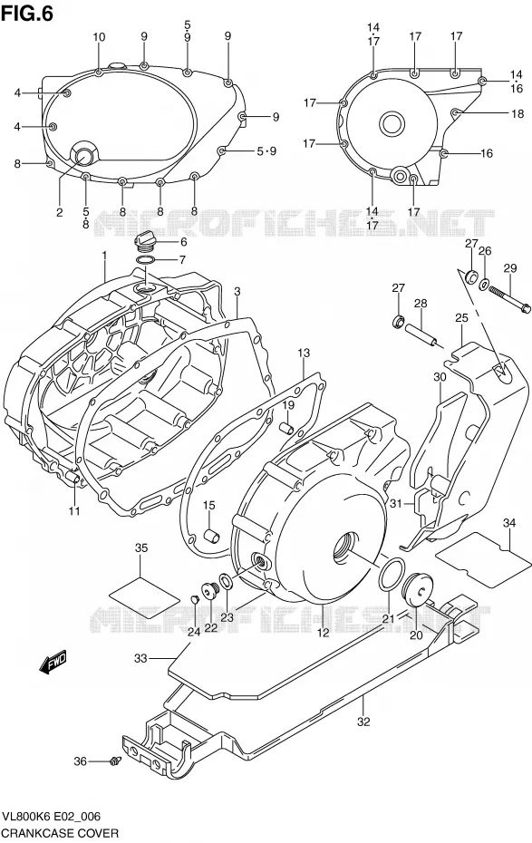 CRANKCASE COVER Suzuki MOTO 800 VOLUSIA 2007  VL800CK7(E2)