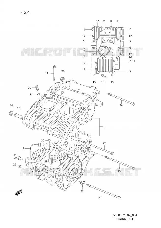 CRANKCASE Suzuki MOTO 500 GS-E 2000  GS500EUY(E2)