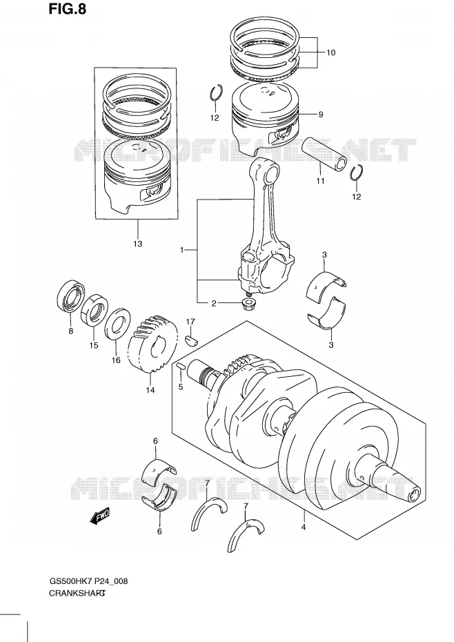CRANKSHAFT Suzuki MOTO 500 GS-F 2010  GS500FHL0(P24)