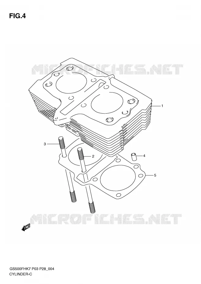 CYLINDER Suzuki MOTO 500 GS-F 2007  GS500FHK7(P3)