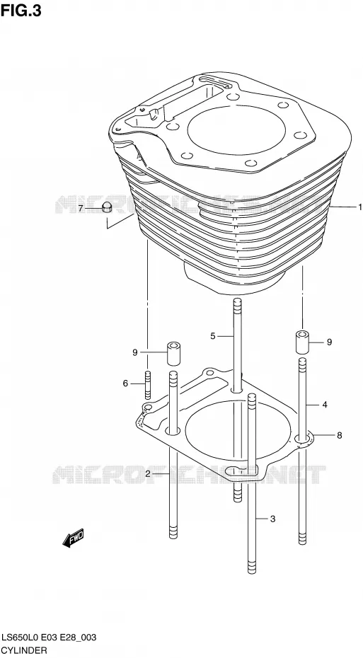 CYLINDER Suzuki MOTO 650 BOULEVARD 2010  LS650L0(E3/E28)