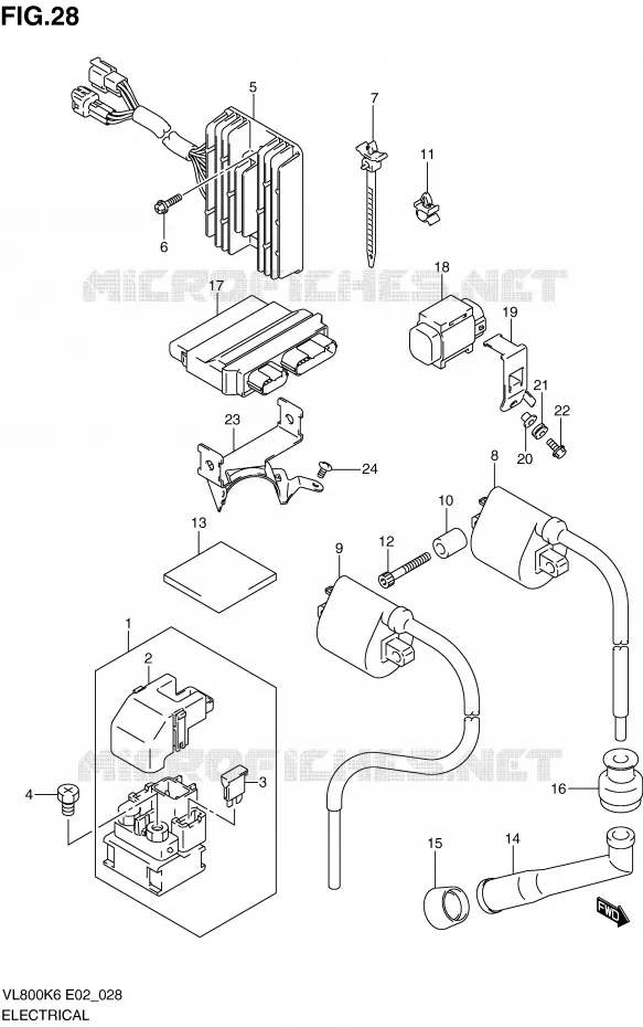 ELECTRICAL (MODEL K6/K7/K8) Suzuki MOTO 800 VOLUSIA 2007  VL800CK7(E2)