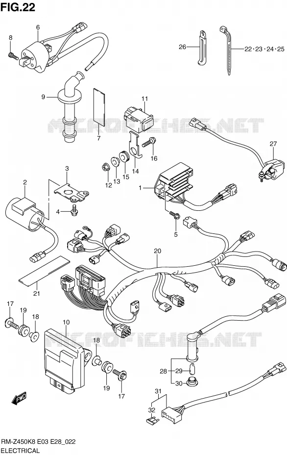 ELECTRICAL (RM-Z450K8/K9) Suzuki MOTO 450 RM-Z 2009  RM-Z450K9(E3/E28)