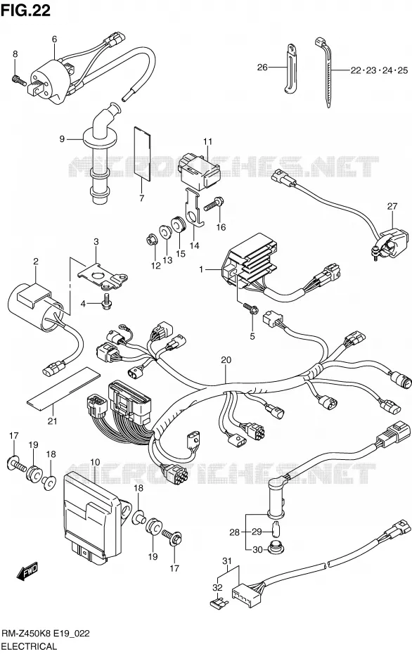 ELECTRICAL (RM-Z450K8/K9) Suzuki MOTO 450 RM-Z 2012  RM-Z450L1(E19)
