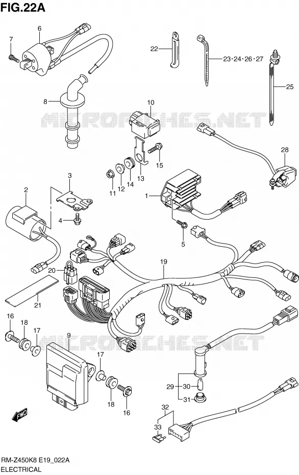 ELECTRICAL (RM-Z450L0) Suzuki MOTO 450 RM-Z 2009  RM-Z450K9(E19)
