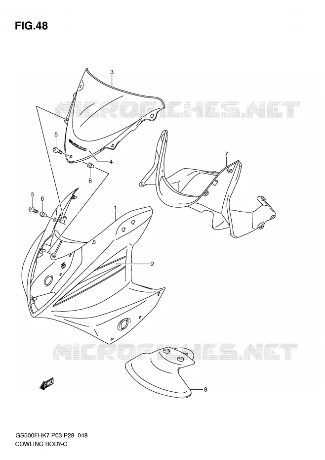 FAIRING (GS500FHK7) Suzuki MOTO 500 GS-F 2010  GS500FHL0(P3)