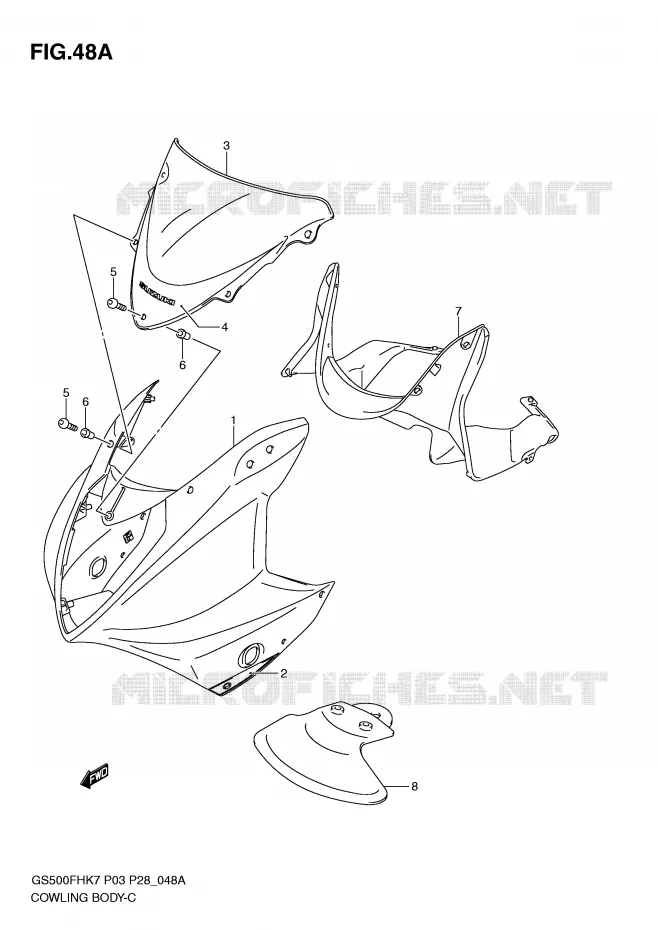 FAIRING (GS500FHK8) Suzuki MOTO 500 GS-F 2007  GS500FHK7(P3)