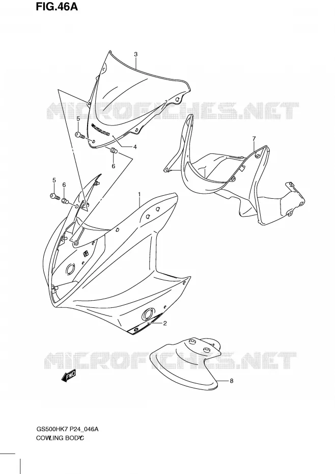 FAIRING (GS500FHK8) Suzuki MOTO 500 GS-F 2010  GS500FHL0(P24)
