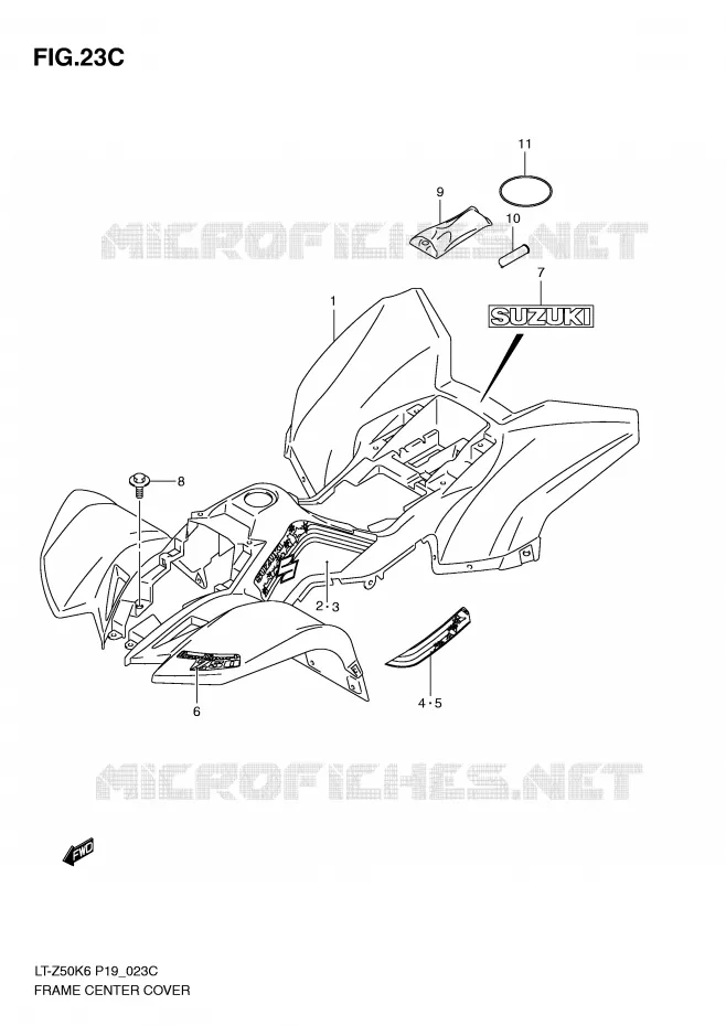 FAIRING (LT-Z50ZL0) Suzuki QUAD 50 QUADSPORT 2010  LT-Z50K9(P19)