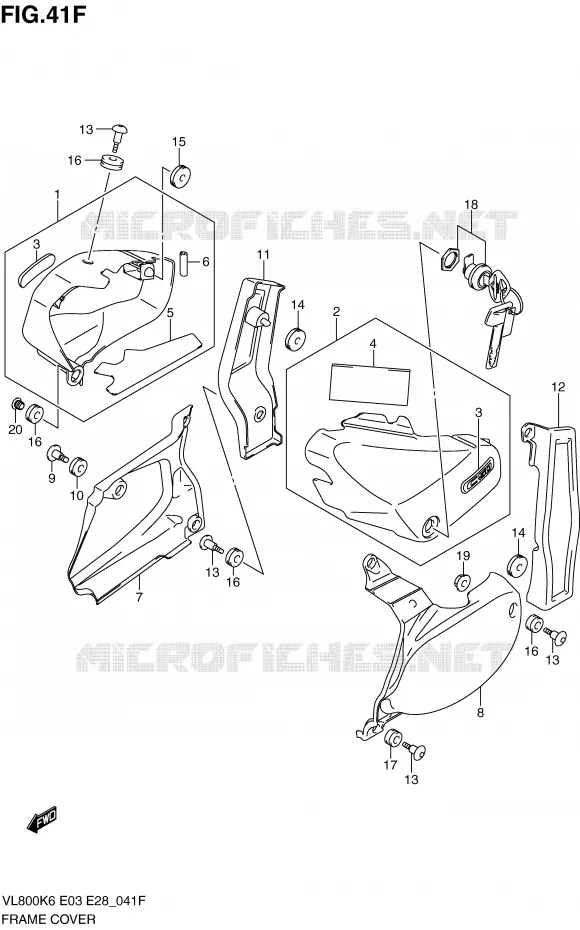 FAIRING (MODEL L0) Suzuki MOTO 800 VOLUSIA 2010  VL800L0(E3/E28)
