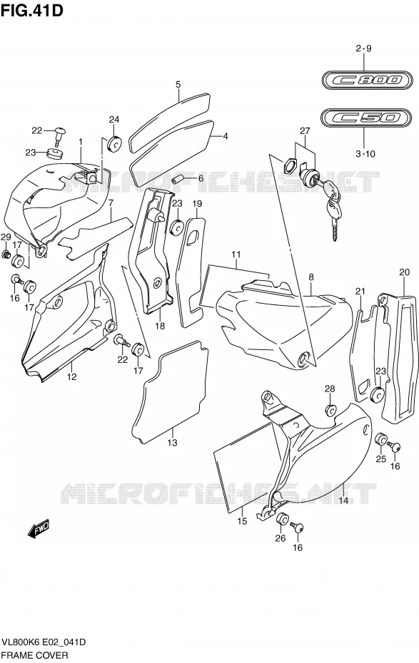 FAIRING (MODEL L0) Suzuki MOTO 800 VOLUSIA 2010  VL800UEL0(E2)