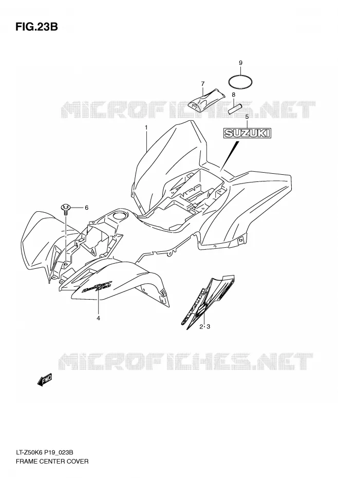 FAIRING (MODEL L0) Suzuki QUAD 50 QUADSPORT 2009  LT-Z50K9(P19)