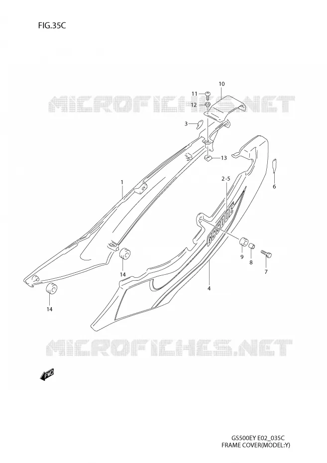 FAIRING (MODEL Y) Suzuki MOTO 500 GS-E 1999  GS500EX(E2)
