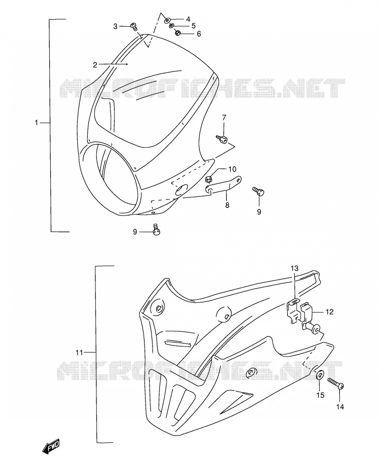 FAIRING (OPTIONAL) Suzuki MOTO 500 GS-E 2000  GS500EUY(E2)