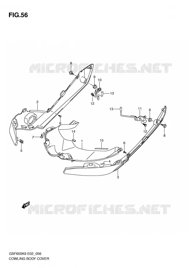 FAIRING (WITH COWLING) Suzuki MOTO 650 BANDIT 2009  GSF650UAK9(E2)